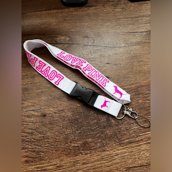 LOVE PINK Victoria Secret Detachable landyard white and pink - Picture 4 of 7